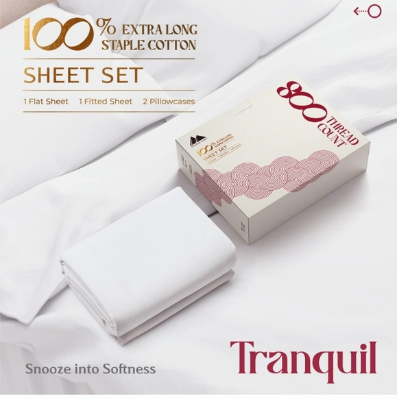 Mayfair Linen Egyptian Cotton Sheet Set - white - 800 thread count - Picture 8 of 13